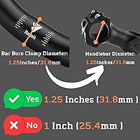 Vista 3 de Moutain - Manillares elevadores de bicicleta de 1.252 in, extra largo, 28.346 in, 30.709 in, aleación de aluminio, 2.362 in (rojo negro)