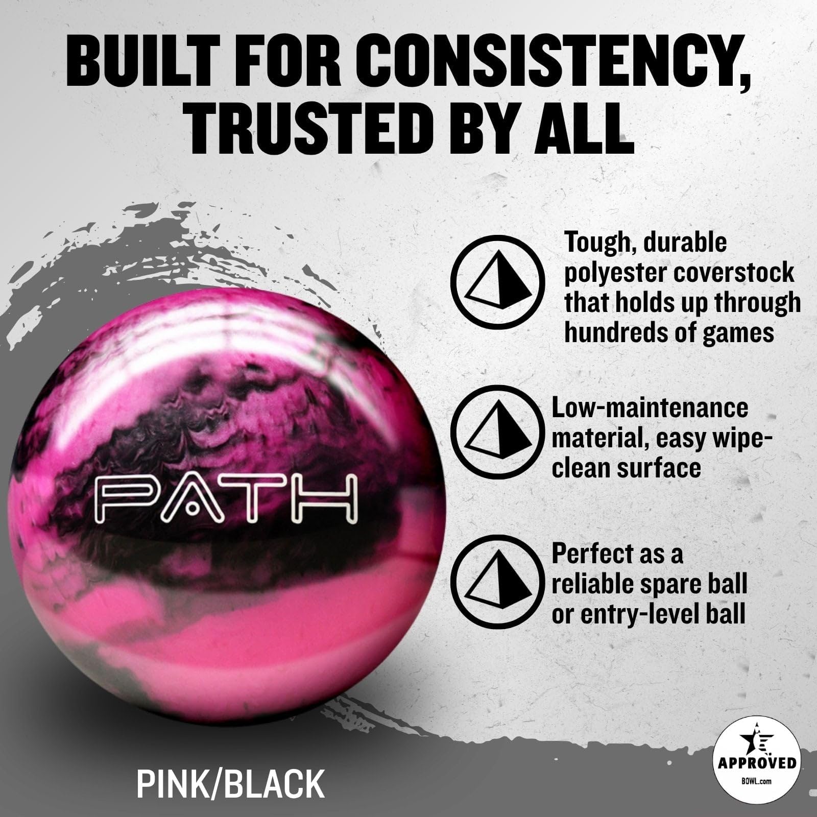 Pyramid Path Bowlingball aus Polyester, anpassbar mit Bohroptionen