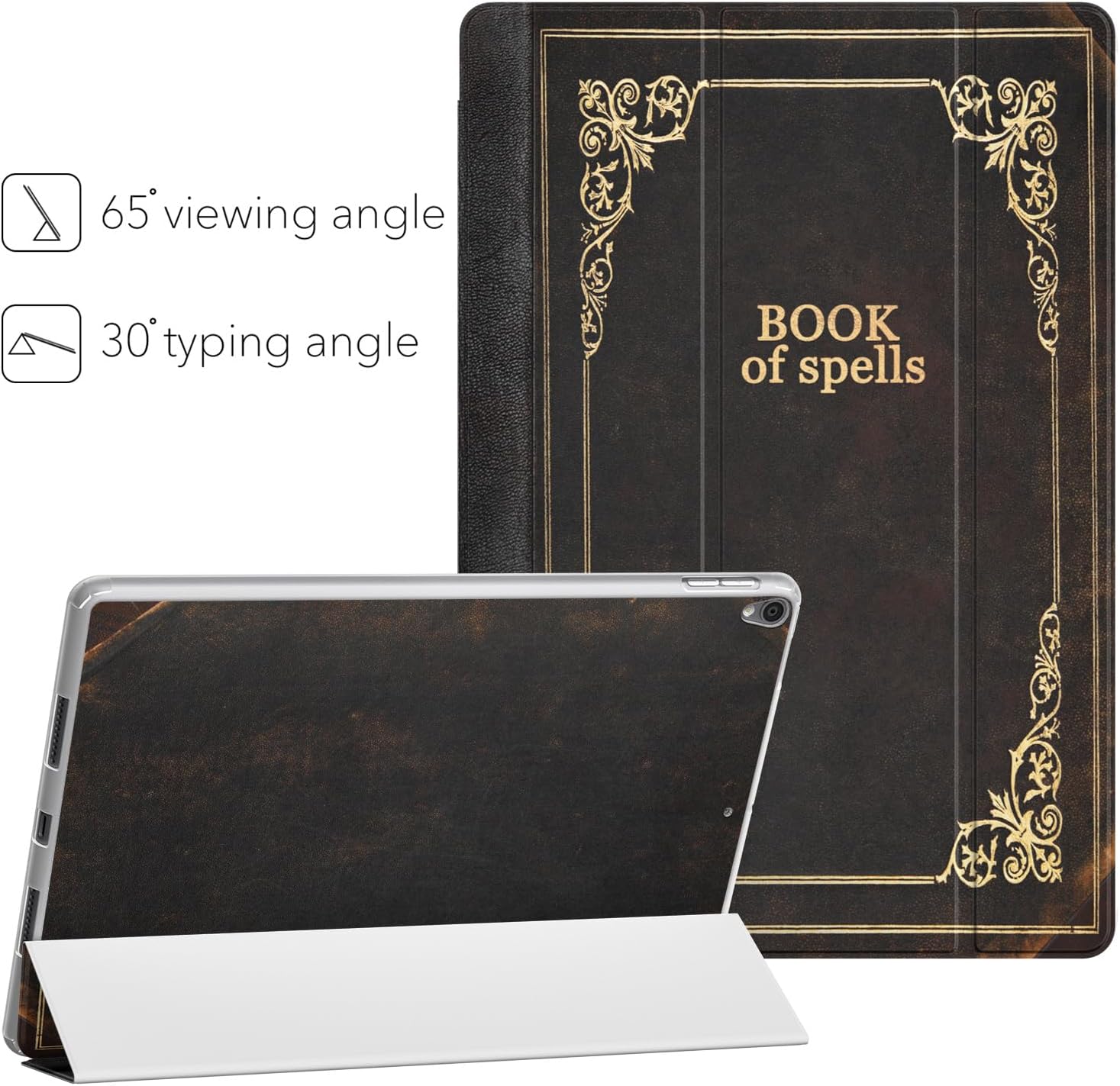 Case for iPad Pro 13 M4 Air M2 11 2024 4th 10.9 2022 10.2 12.9 10.5 9.7 Mini 6 5 4 3 2 1 Wizard Design Old Slim fit Spell Notebook Magnetic Closure Witch Magic Book Stand Retro Print Vintage image 3