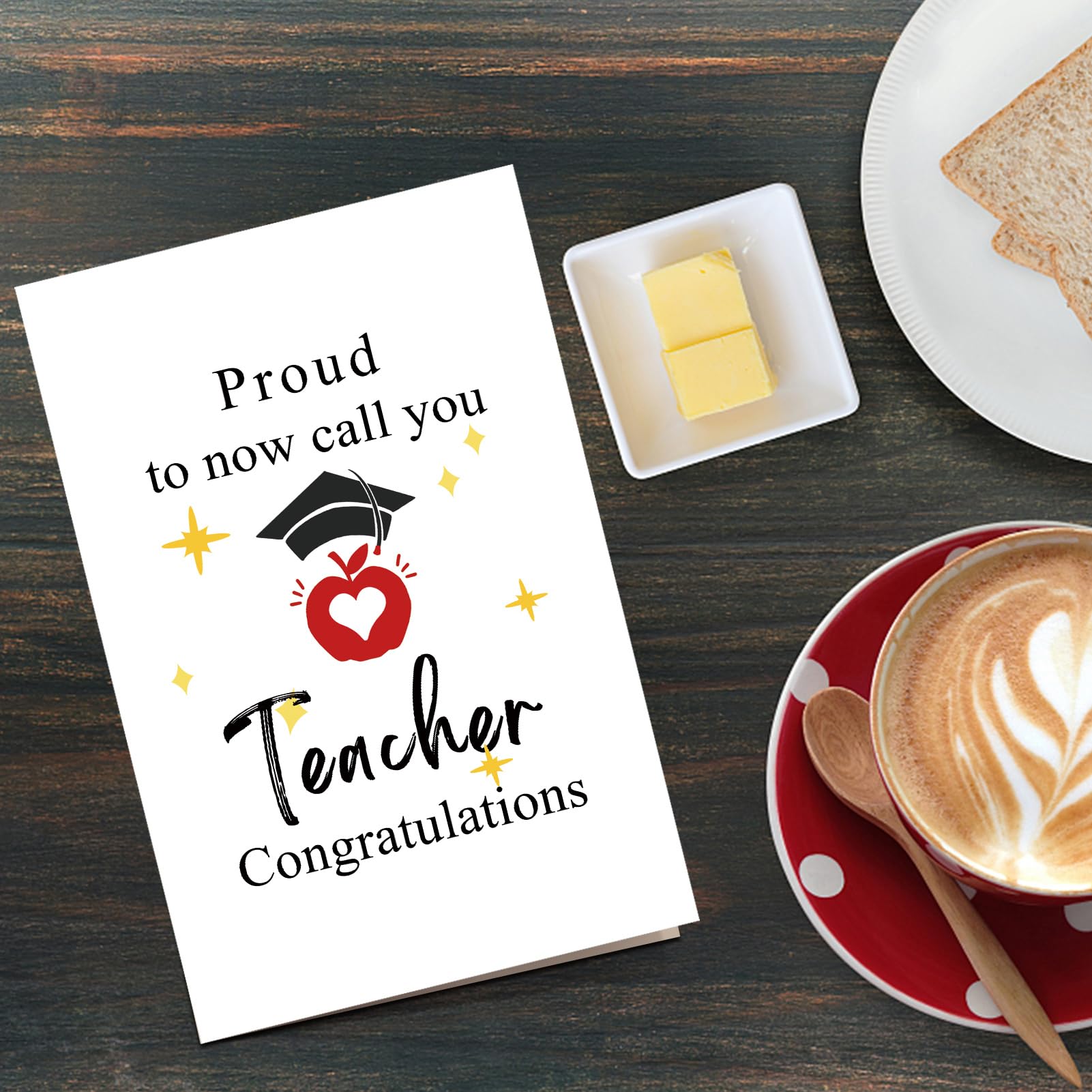 Qiliji Tarjeta de graduación para maestros, tarjeta de graduación escolar de enseñanza, tarjeta de graduado universitario de nuevo profesor, felicitaciones por convertirse en profesor, orgulloso de