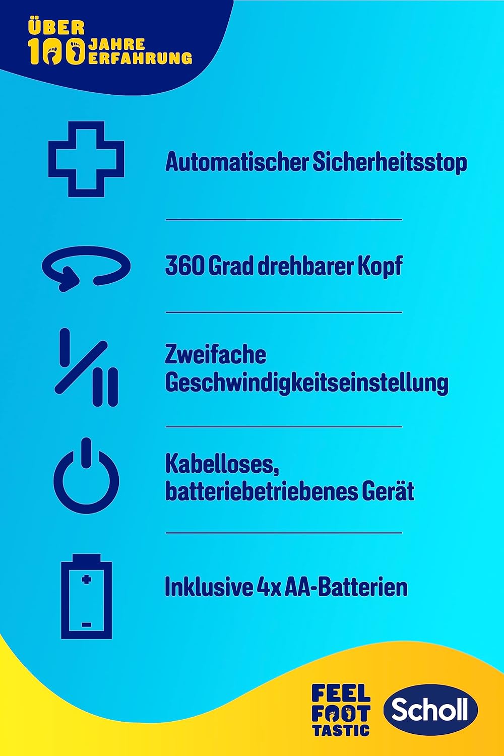 Scholl Expertcare 3200305 Пилка для ног, синяя, 2 режима