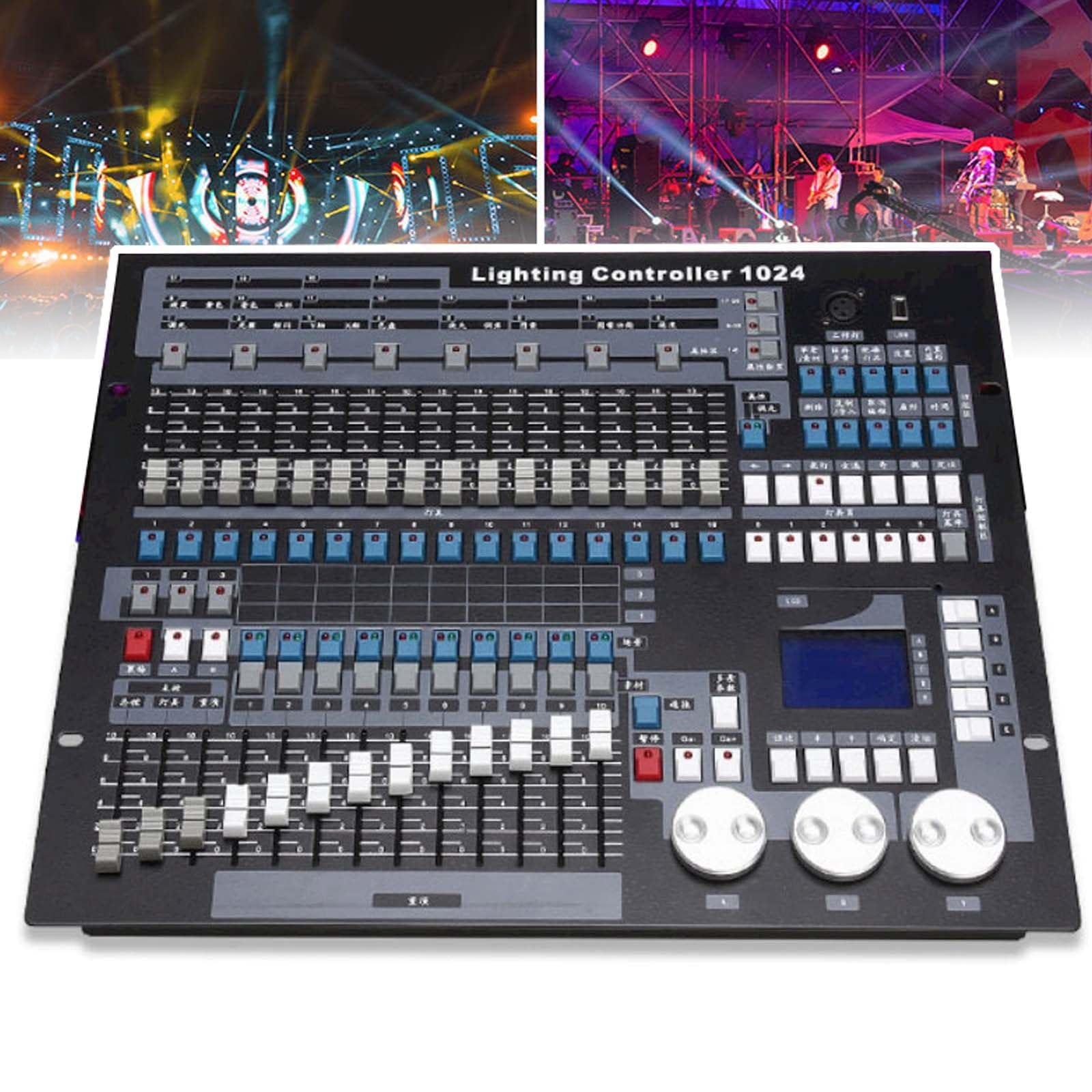 DMX-Controller, 1024-Kanal-Bühnenlichtkonsole, DMX 512 DJ-Equipment, englischer Dimmer für RGB-, CMYK-, Farb- und GOBO-Grafiken