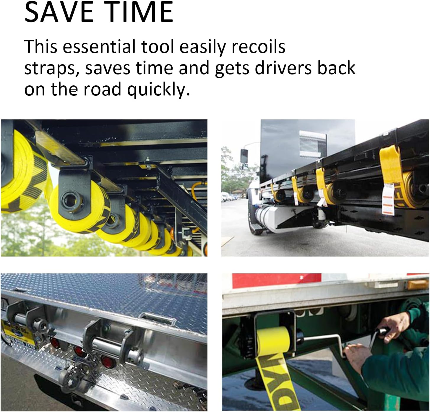 Stainless Steel Strap Winder for Flatbed Truck Roller for Winding Winder Cargo Trailer Winding Tool for Flat Bed Winch Winder for Winch Straps,4 Pack