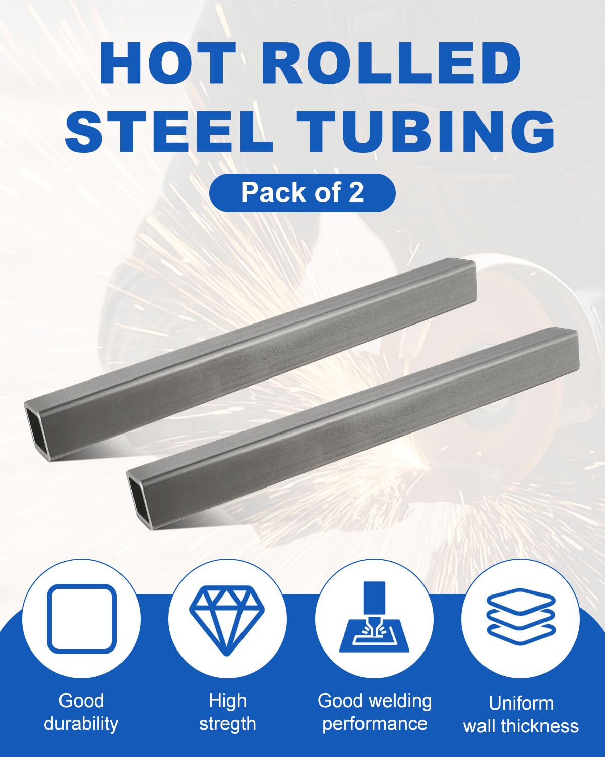 Steel Tubes - 12" Length, 2 Pack -3