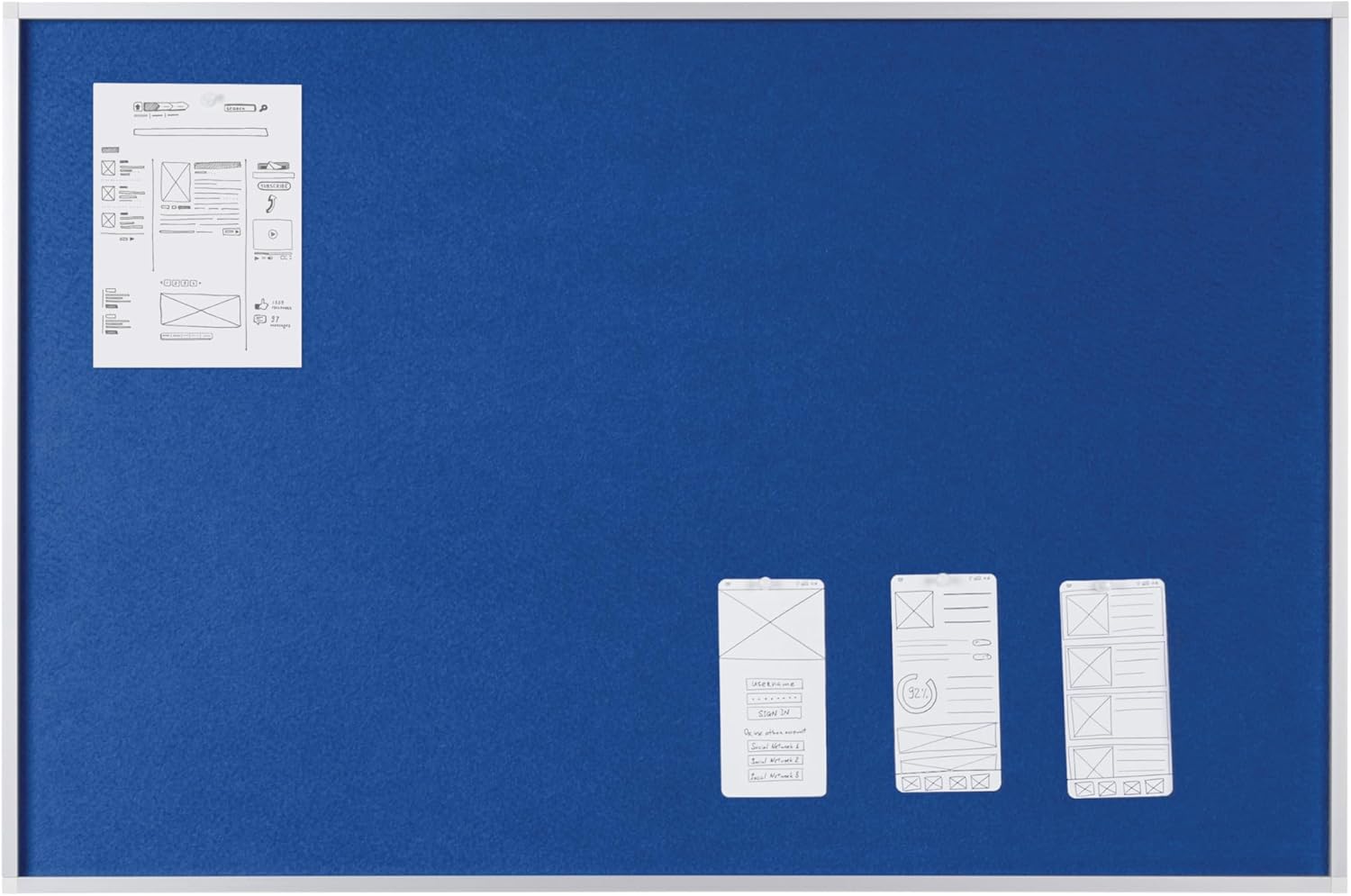 Bi-Office New Generation Maya Pin Board Felt 60x45 cm Blue