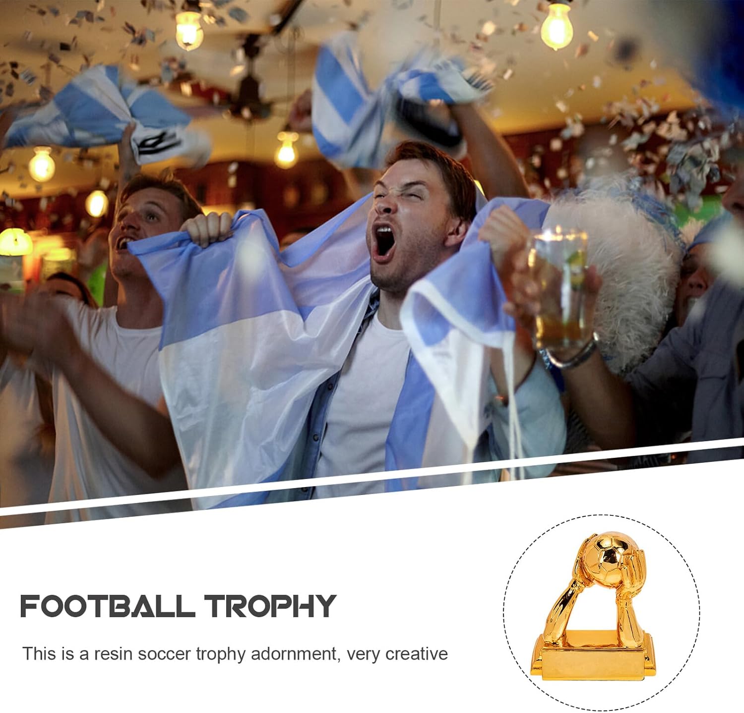 Resin Soccer Trophy Decorative Award for Goalkeepers Football Fans Versatile Table Ornament for Sports Competitions and Celebrations