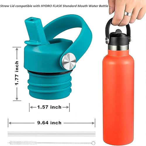 Miniatura 4 de Tapa de popote para Hydroflask, tapas con popote para Hydro Flask de boca estándar de 18, 21, 24 onzas, tapa deportiva de repuesto para tapa