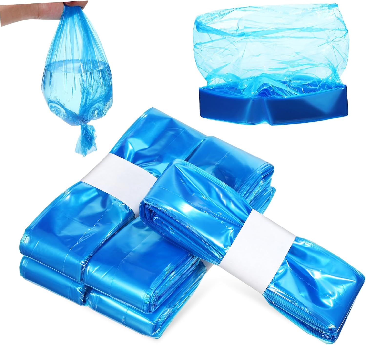 MAGICLULU 5-Pack Scented Diaper Pail Liners PE Odor-Resistant Garbage Bags for Diaper Disposal Compatible Most Bins Easy-Tie Tabs for New Parents