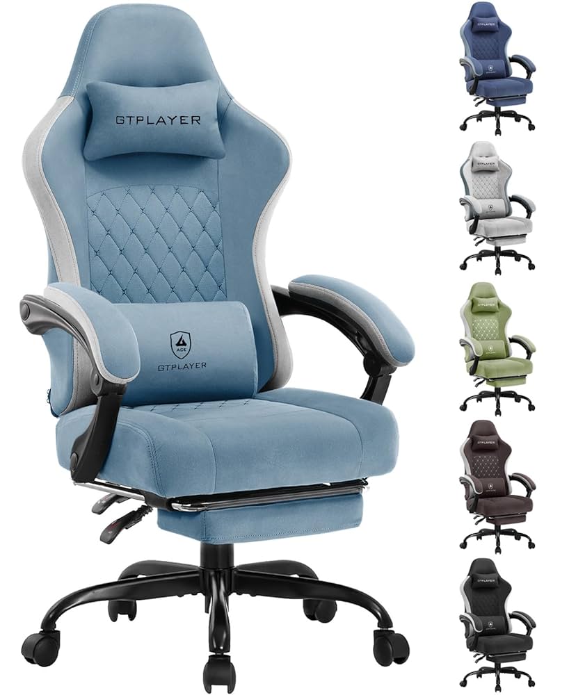 ベイビーブルーファブリック デスクチェア Amazon.co.jp: GTRACING ゲーミングチェア ファブリック デスク
