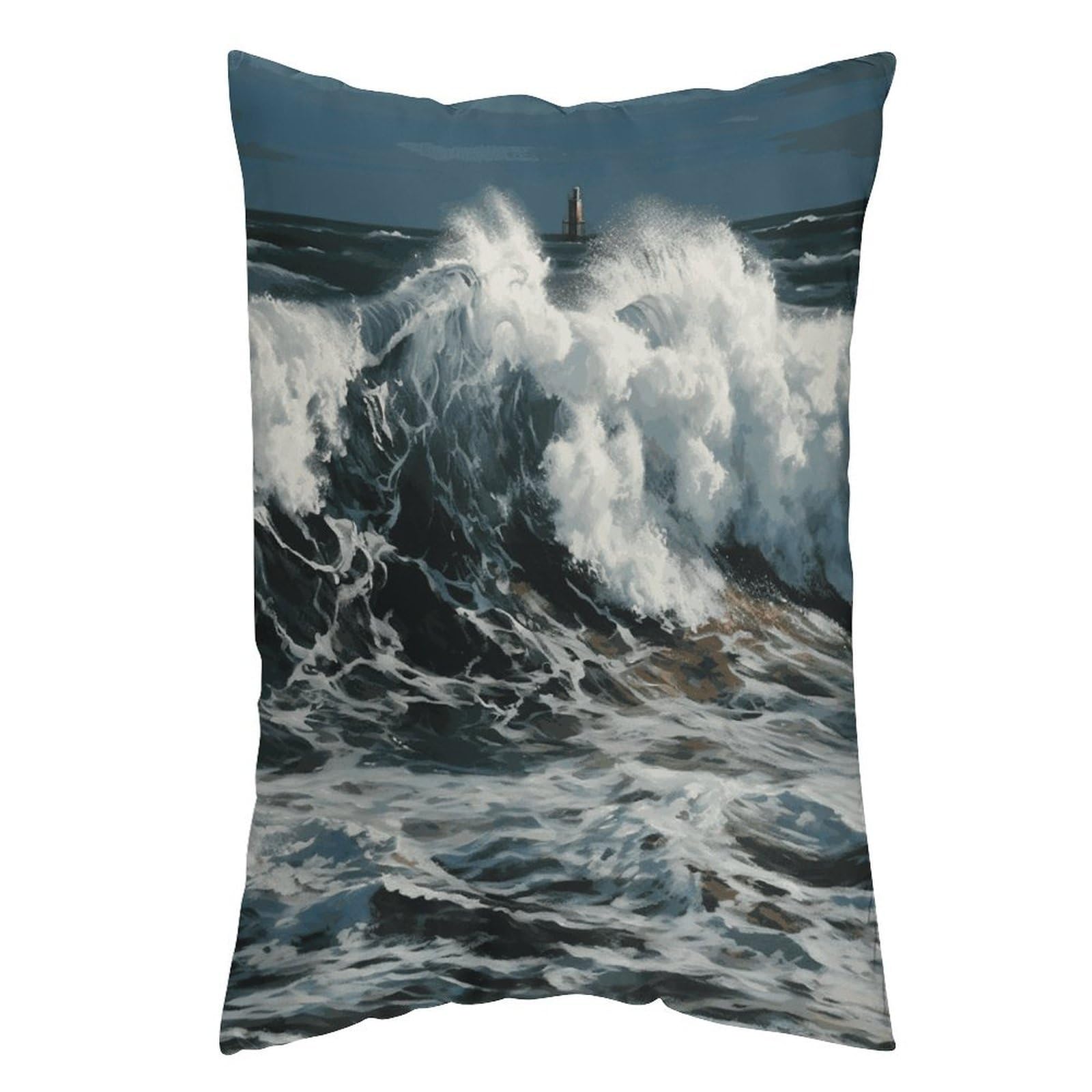 LDGSUPH The Sea Waves Pillow Cases Soft Pillowcase with Invisible Zipper Wrinkle Resistant Pillow Covers Breathable Removable Pillow Protector for Bed Sofa Car 12 "x20