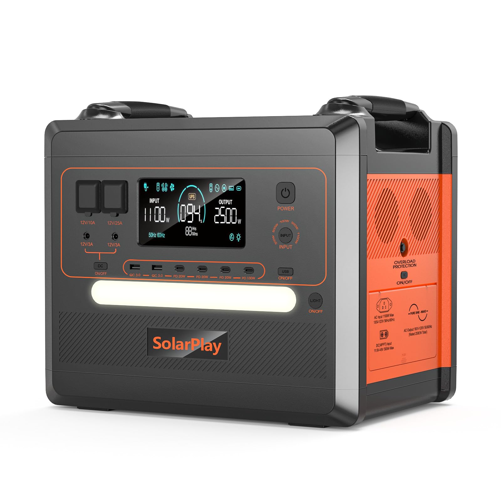 Amazon.com: SolarPlay Q2402M 2500W/2304Wh Portable Power Station