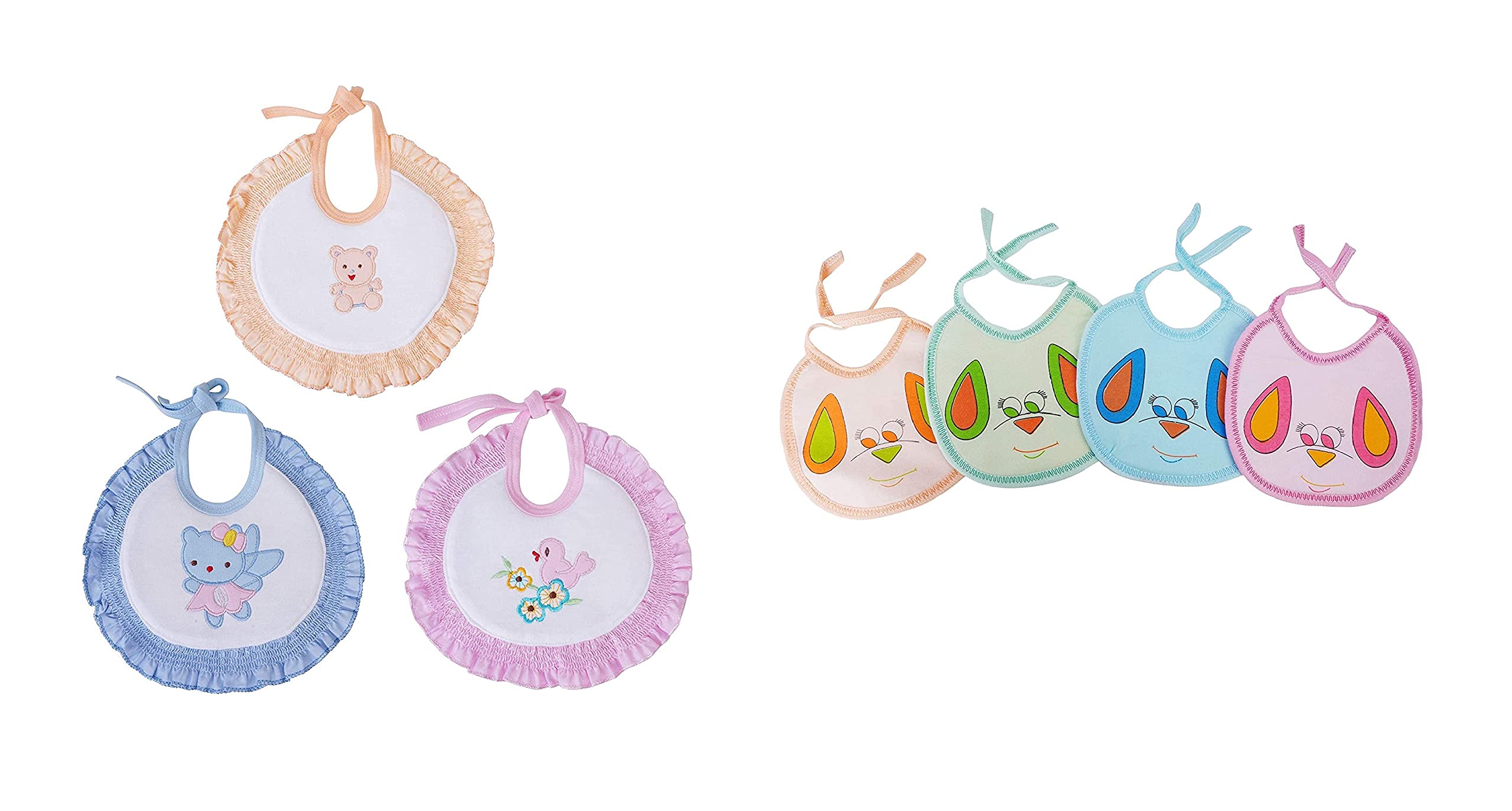 Soft Cotton Washable & Reusable Multicolor Highly Absorbing/Comfortable and Easily Adjustable Feeding Bibs In Apron Style For Babies,Toddlers,Infants-image-42
