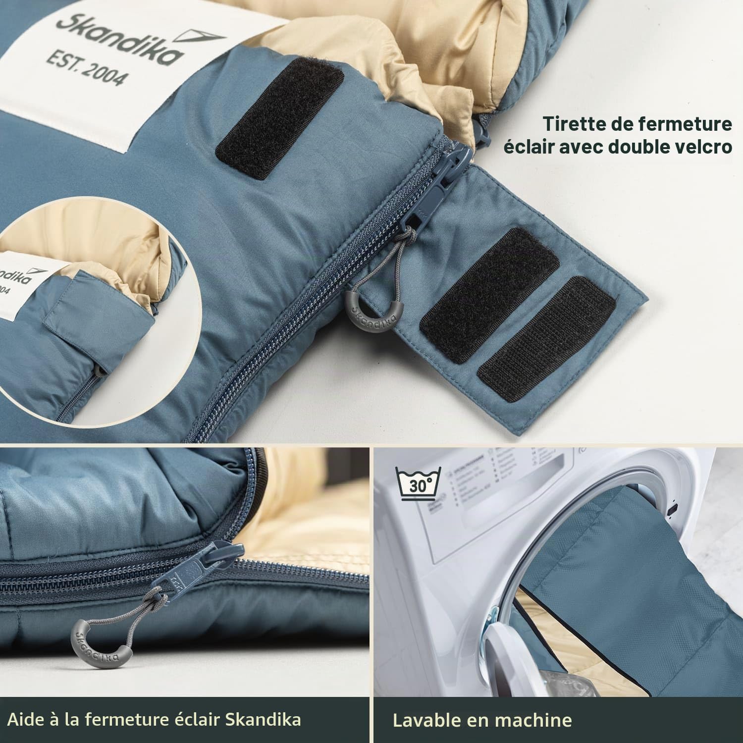 Skandika Sac de Couchage Oppdal | Sac de Couchage Couverture pour Adultes, 3 Saisons, Compact, léger, rectangulaire | jusqu'à 7 °C, 230 × 90 cm | Plein air, Camping, randonnée