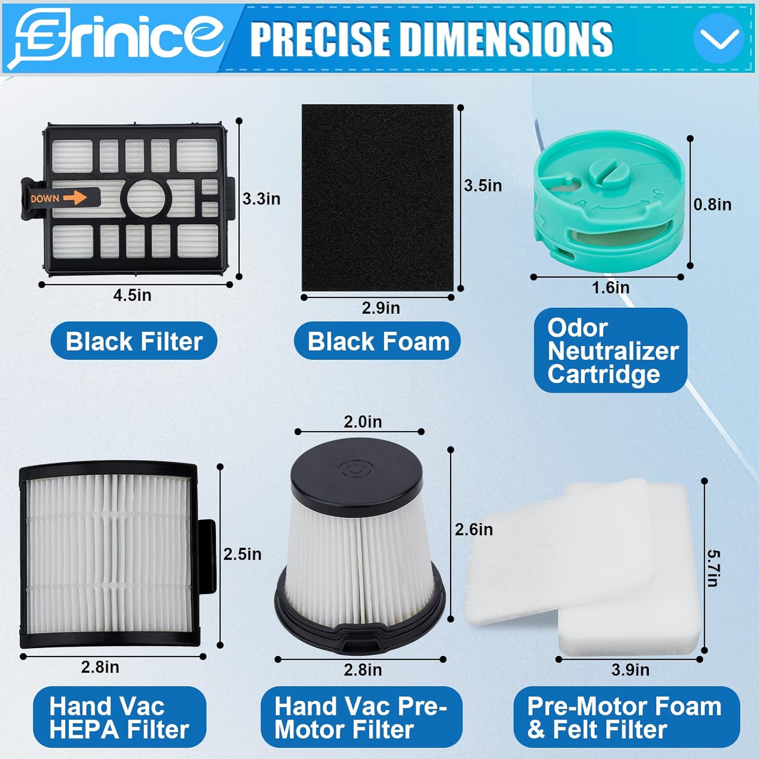 IW3511 IW3120 Filters Replacement Parts for Shark Detect Pro Auto-Empty System Cordless Stick Vacuum IW3615 Accessories for Shark Detect Pro Cordless Vacuum IW1111 IW1120 Filter Set, 13 pack