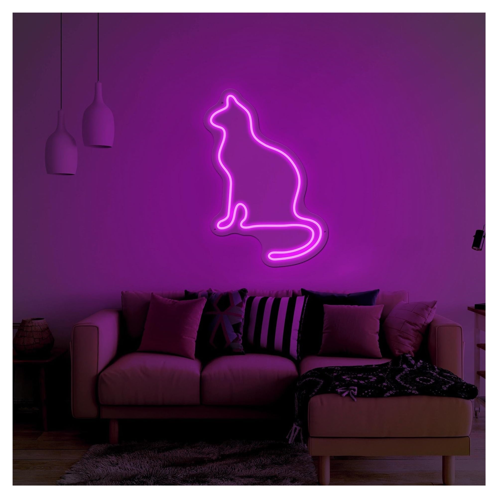 Shouxi A Sign Lamp Cat Neon Sign, Light Up, Kid Door Decor, Nursery, Wall Rt 28Cmx40cm(A)