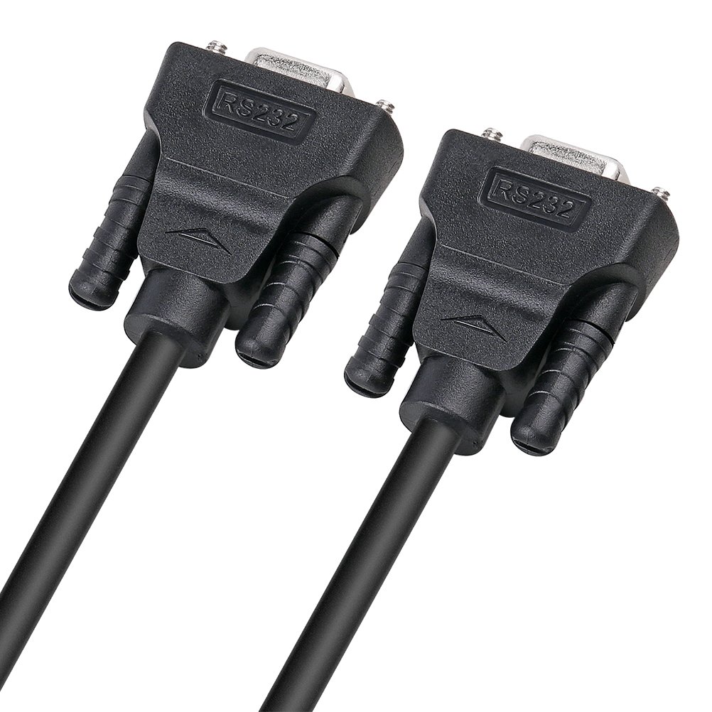DTECH 6 ft RS232 Serial Cable Female to Female 9 Pin Straight Through (Black, 2 Meters)