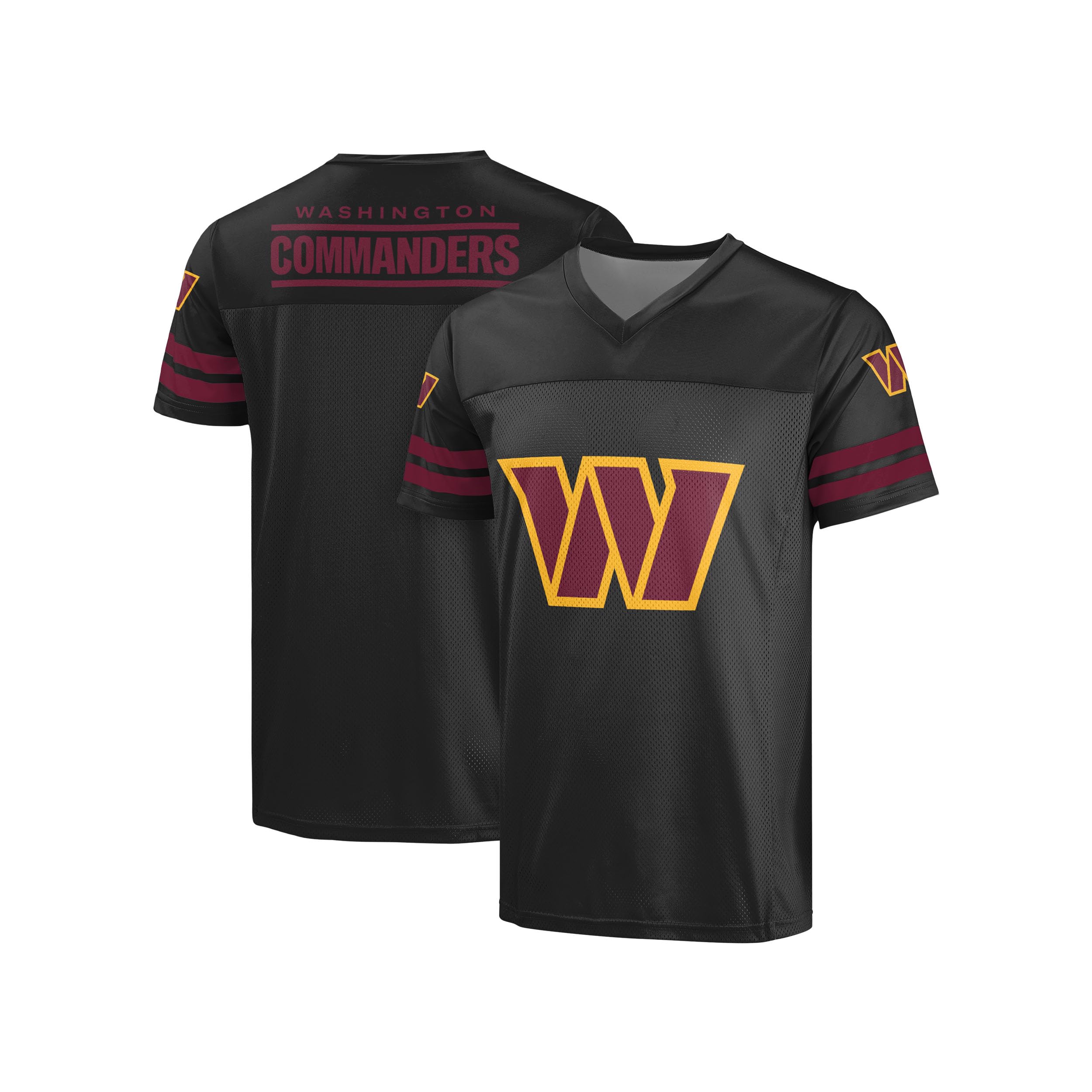 FOCO NFL Men's Officially Licensed Primary Logo Alternate Color Game Day Team Jersey, Washington Commanders - Black, Large