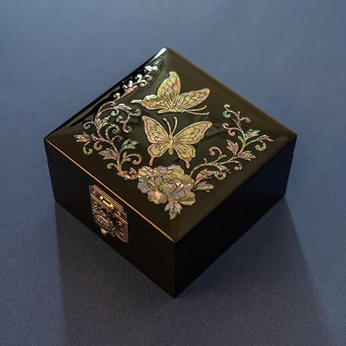 Miniatura 6 de February Mountain Joyero pequeño de mariposa de nácar Regalos para su amistad, regalos de cumpleaños para mujeres, mamá, esposa, novia, mejor