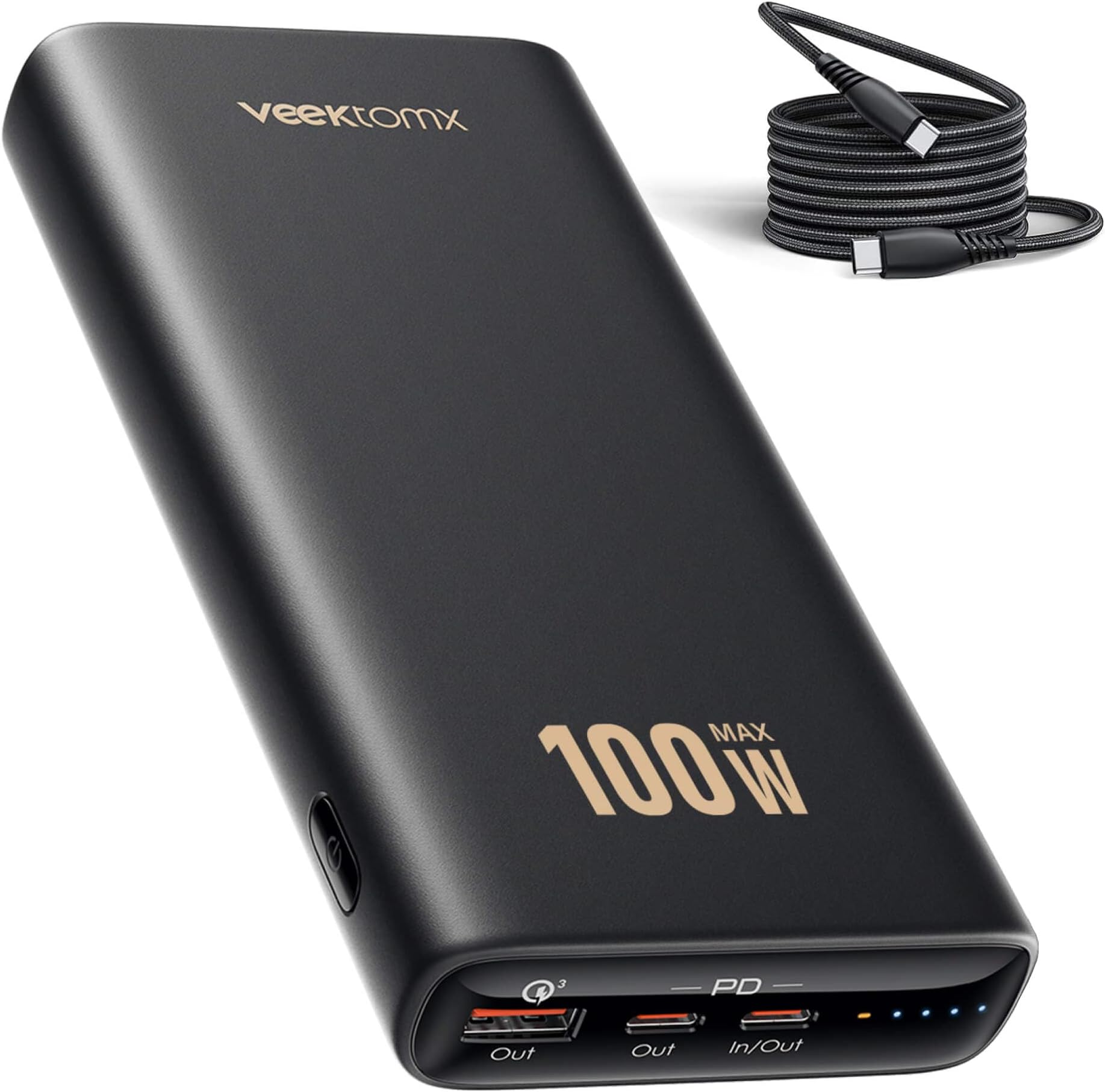VEEKTOMX100W Laptop Power Bank 20000mAh Fast Charging Portable Laptop Charger USB C PD 3.0 Battery Bank Compatible with iPhone15/14/13/12/11 Pro MacBook iPad Samsung Steam Deck Camera etc