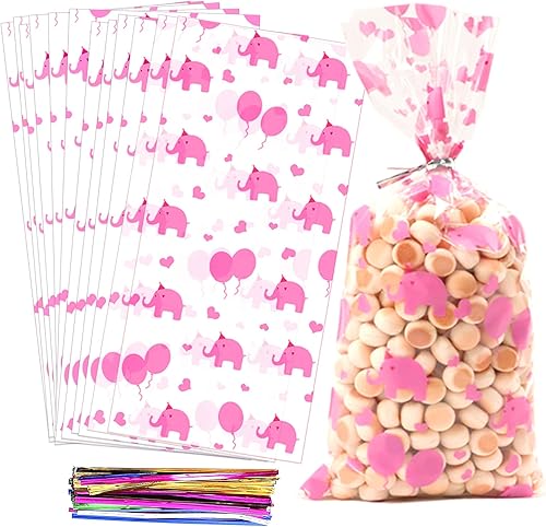 COQOFA 100 Piezas Bolsas de Celofán Cello de 5"X11" para Envolver Regalos Bolsas de Golosinas Bolsa de Favor de Fiesta Bolsa Transparente para
