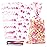 COQOFA 100 Pcs 5X11 Gift Wrap Cello Cellophane Treat Bags Party Favor bag Clear Candy Cookie Bag Plastic Poly Goodie Storage Bags with Twist Ties for Baby Shower, Birthday, Wedding ,Party Decorations(Pink Elephant)