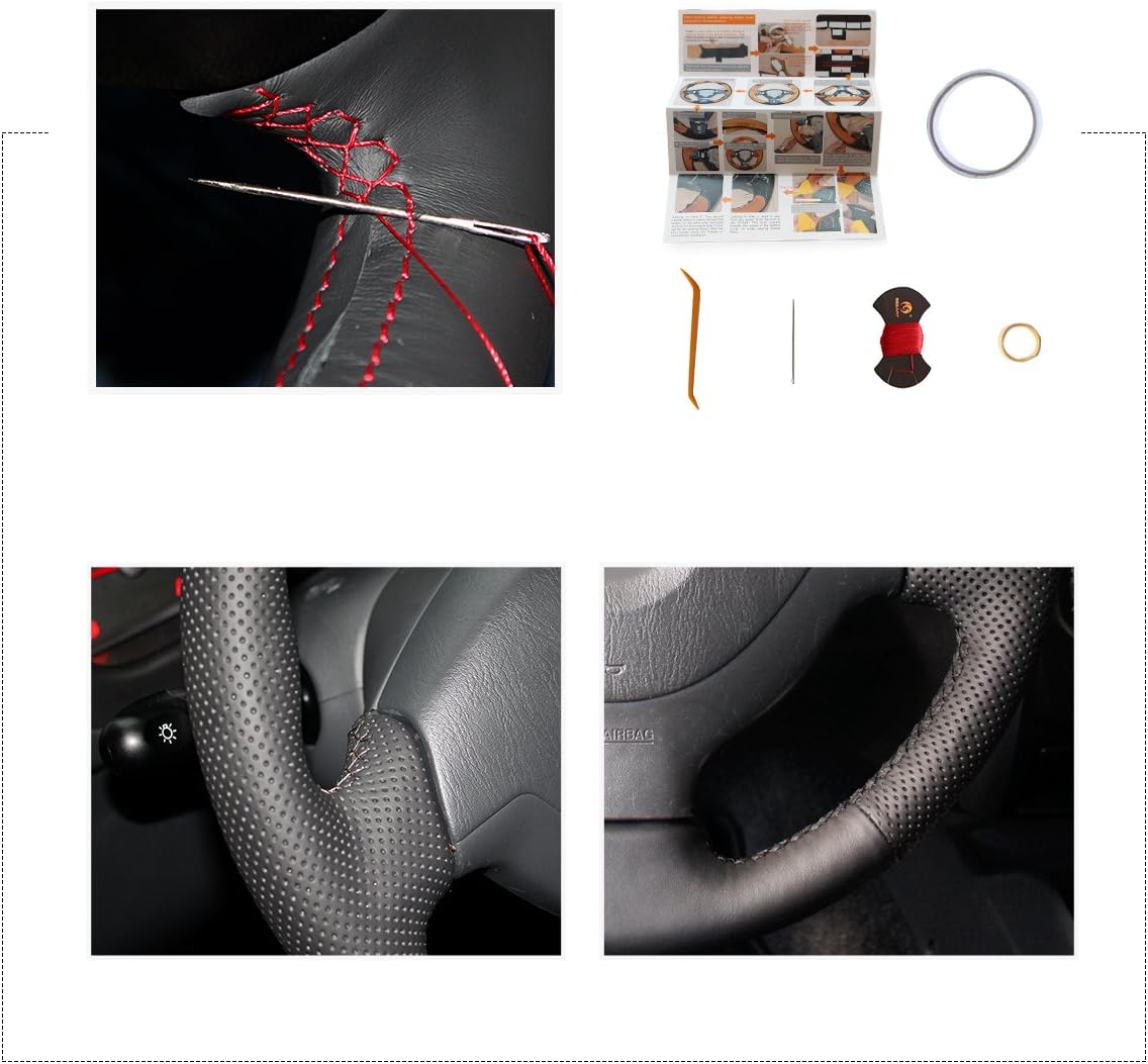 MEWANT Customized Black Artificial Leather Car Steering Wheel Cover for Suzuki Jimny 2005-2014