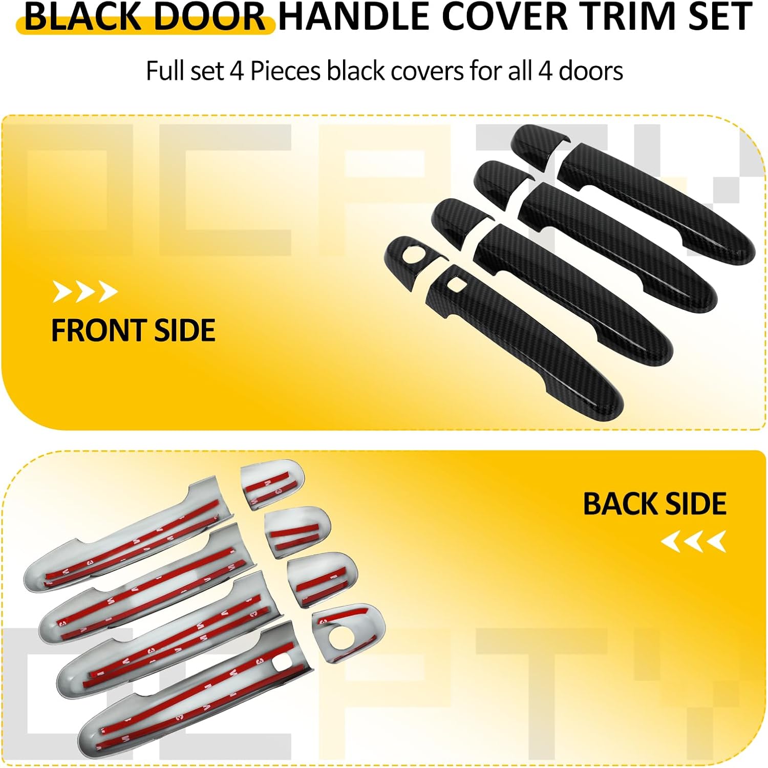 OCPTY 4PCS Door Handle Covers for Toyota Matrix 2001-2011 & RAV4 2005-2008 - Exterior Driver & Passenger Side - Black