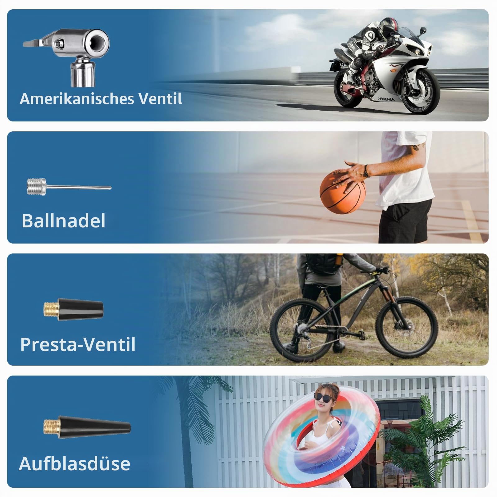 Akku Kompressor Inflator kompatibel mit Bosch Professional 18V System Akku WITLIGHT 160 PSI kabellose tragbare elektrische Luftpumpe mit digitalem Manometer für Auto, Fahrrad, Sportball (TOOL BARE)