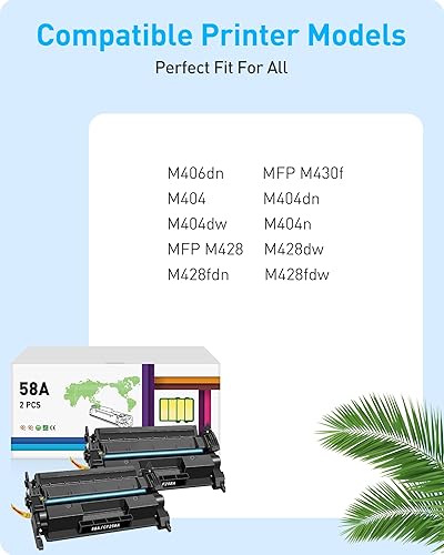 Miniatura 2 de (con chip 58A 58X Cartucho de tóner compatible de repuesto para HP CF258ACF258X M428fdw Pro M404n M404dn M404dw MFP M428fdn M428dw M304 M404 M428