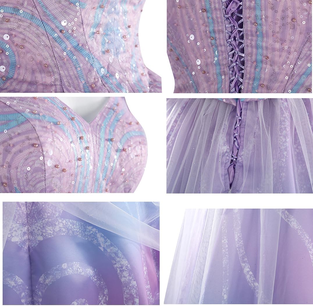 Womens Magic Witch Cosplay Costume Purple Dress Uniform Suit Princess Halloween Outfits Party Gown - Image 6