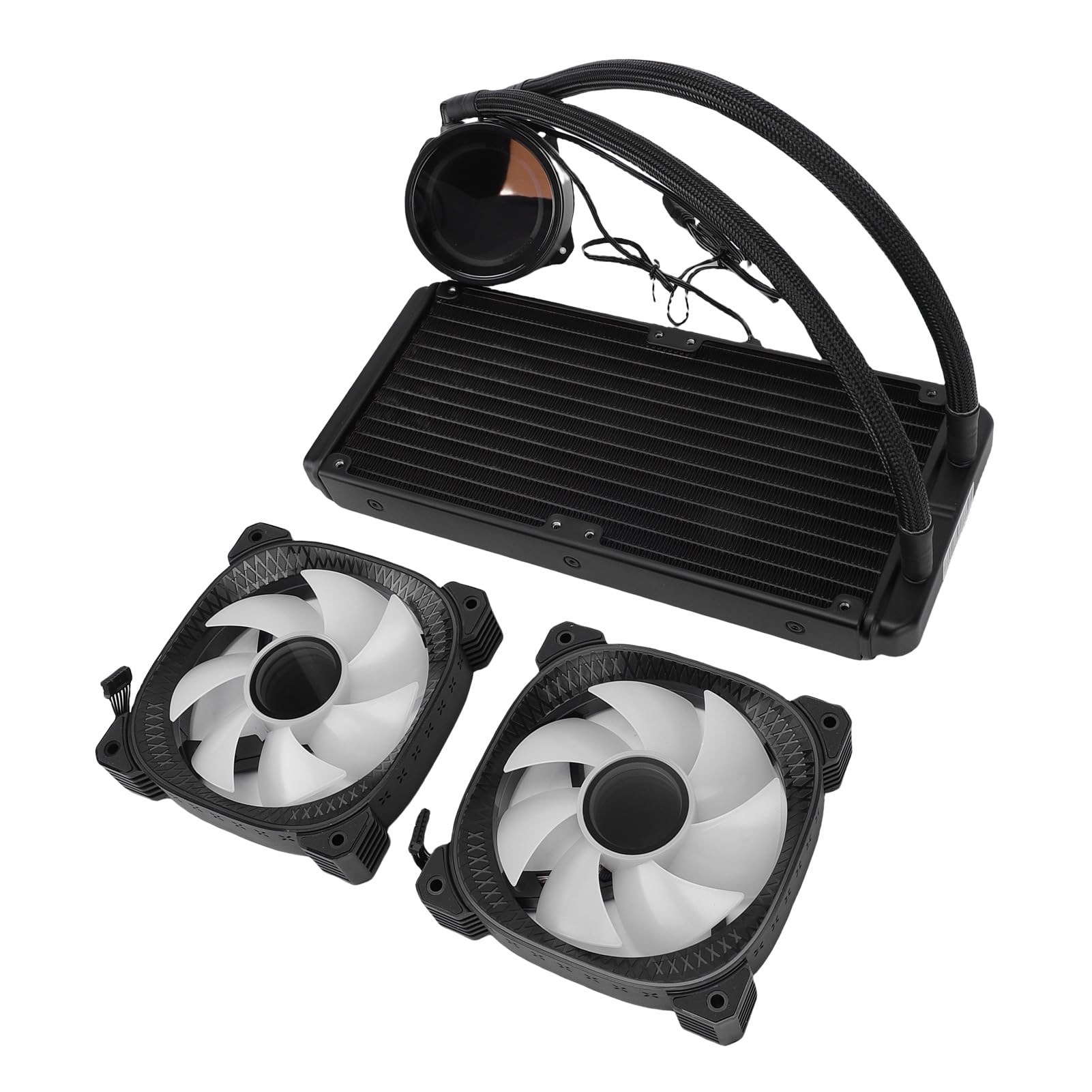 Fockety Raffreddatore CPU a Liquido ARGB, di Raffreddamento a Liquido AIO da 240 Mm con Schermo LCD da 2,2 Pollici Display della Temperatura Doppie Ventole PWM Funzionamento Silenzioso Tecnologia a