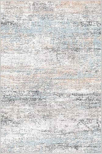 Dripex Abstract Contemporary Area Rugs, 2x3 Small Coral Pink Entryway Rug Door Mats Machine Washable, Soft Fluffy Kitchen Mat Throw Rugs with Non-Slip Backing for Entrance Living Room Bedroom Kid Room
