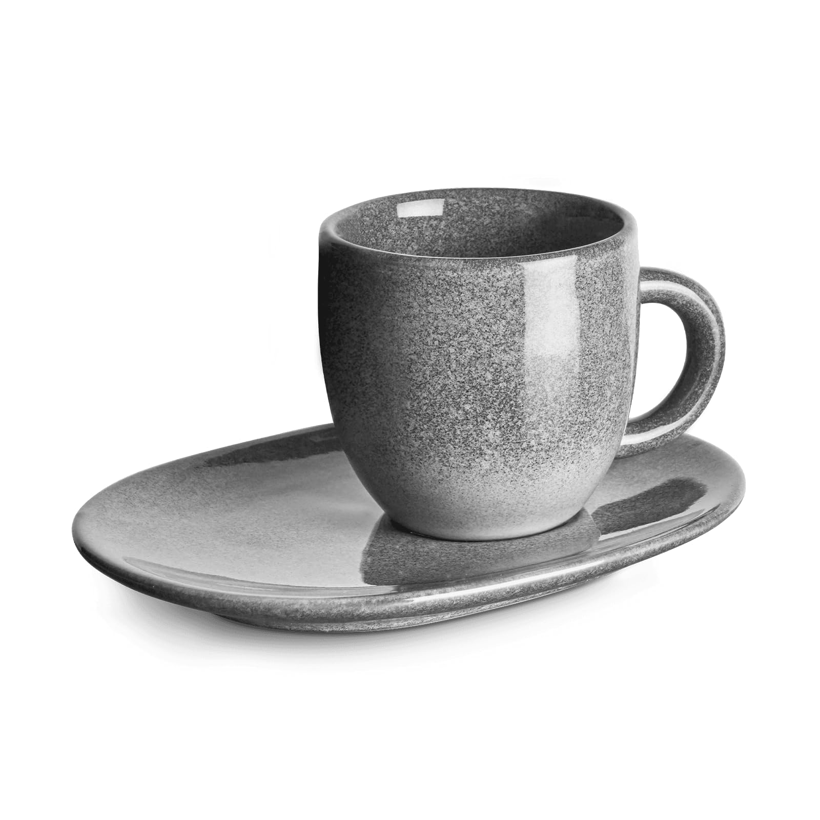 SPRINGLANE Vaisselle, service de table en faïence (Tasses Café avec Soucoupes, 4 piéces)