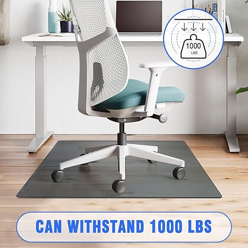 Miniatura 2 de NeuType Tapete para silla de cristal, tapete de vidrio templado para silla de oficina o piso de madera dura, enrollable sin esfuerzo, fácil de