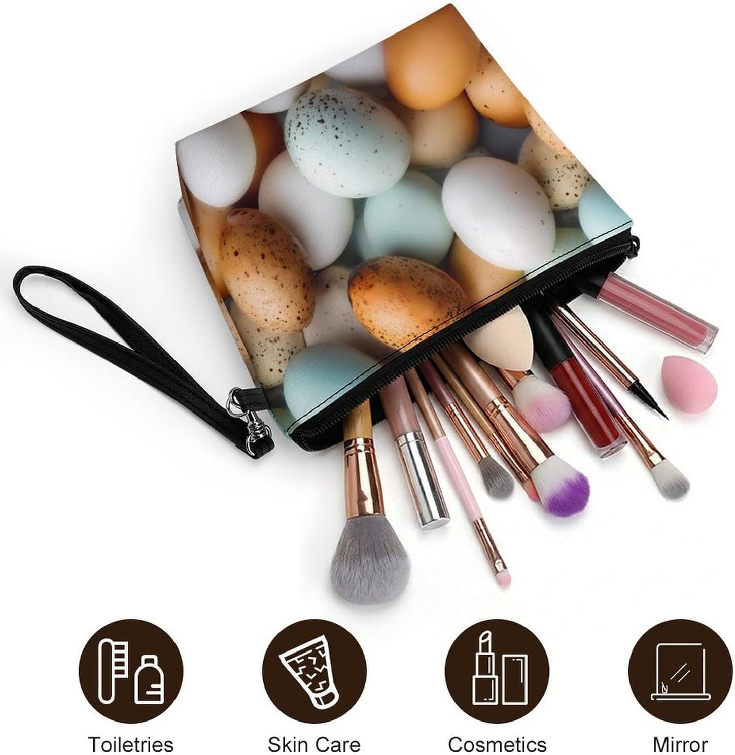 Eggs Women's Makeup Bag for Purse image 5