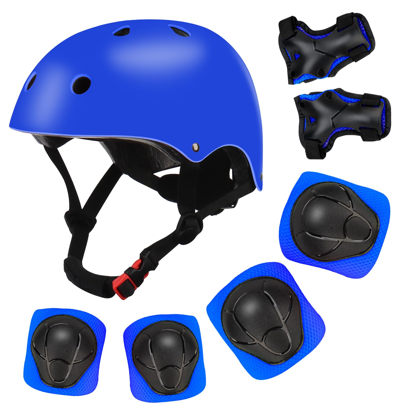 Color Gradient Adjustable Kids Bike Helmet with Knee &amp; Elbow Pads Set | Multi-Sport Safety Gear for Boys &amp; Girls Ages 5-14 | Skateboarding, Scooters, Roller &amp; Inline Skating, Longboarding