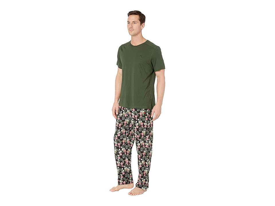 

Tommy Bahama Pajama Set (Floral Leaves) Men's Pajama Sets, Green