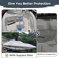 Vista 7 de Tuszom Sistemas de postes de soporte para cubierta de barco con cuerdas de polietileno anti-UV y base de ABS de 9 pulgadas, poste de soporte