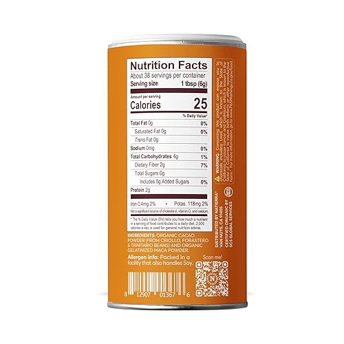 Miniatura 2 de Natierra Himalania Cacao orgánico en polvo con coctelera de maca  Superalimento sin OMG  4 onzas