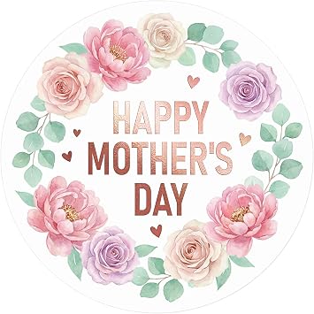 WaaHome Mothers Day Stickers - 72PCS Happy Mothers Day Gift Tags Label Stickers Envelope Seals 1.5" Flower Mom Stickers Card Box Decorations Gift Wrapping Party Favors Supplies