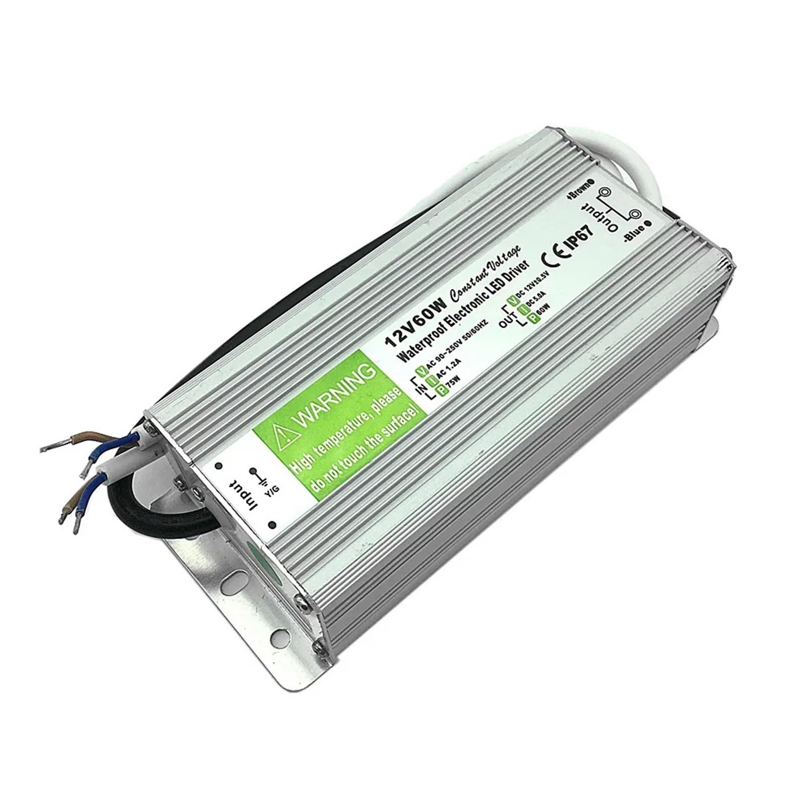 Driver LED impermeabile IP67 Ac dc 12V/24V 10W 15W 20W 25W 30W 36W 45W 50W 60W 80W 100W 120W 150W Alimentatore(DC 12V,45W)