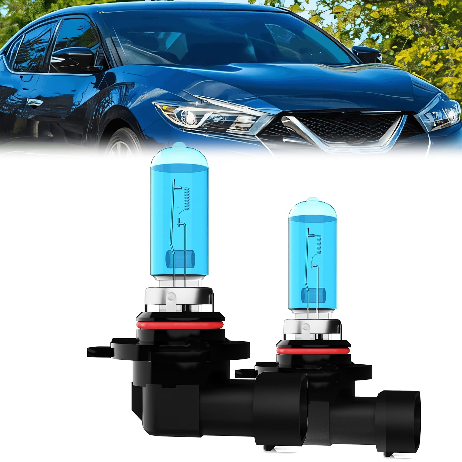 LECCIBUB Headlight Bulbs Compatible With Nissan Maxima 2004-2007, 9012 High Low Beam Headlights Halogen Light Bulb, Super Bright 6000K White, Plug and