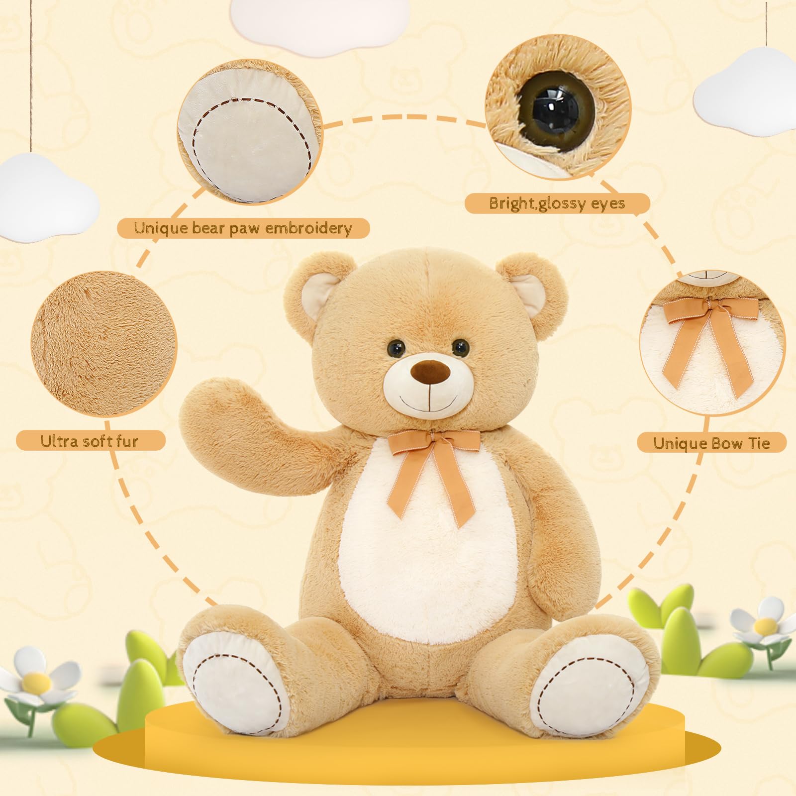 大きいぬいぐるみ テディベア Amazon.co.jp: Tezituor 4.3フィート ジャイアントテディベア