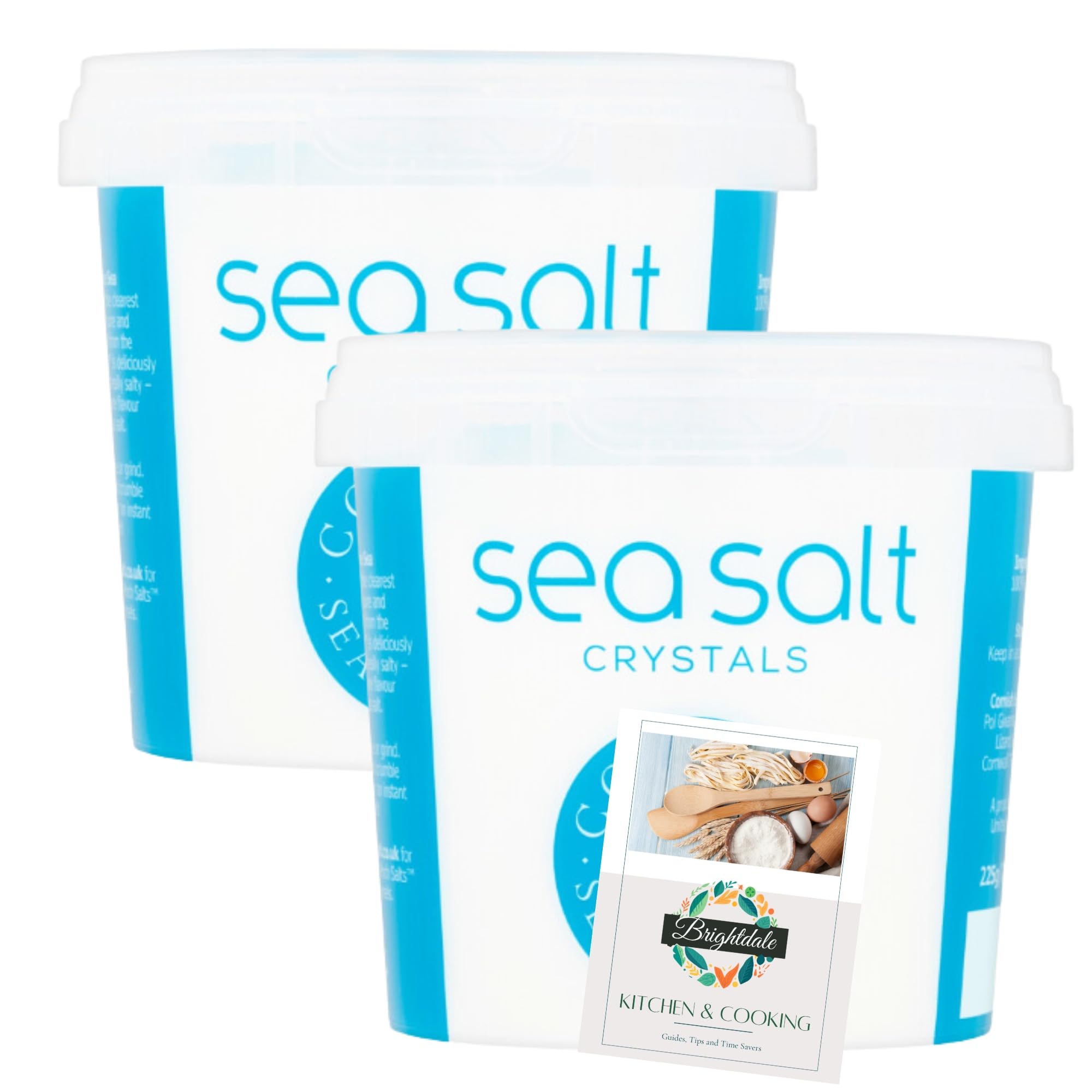 Sea Salt Bundle with Cornish Sea Salt 225g 2 Pack + Brightdale Kitchen Booklet
