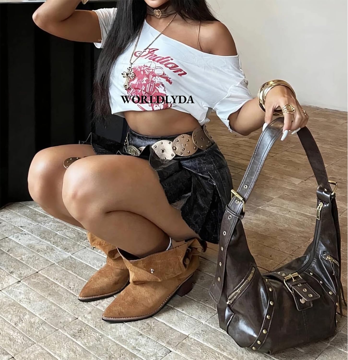 Worldlyda Crossbody Bags for Women Large Tote Bag Soft Leather Purses Retro Y2K Summer Hobo Bags Handbag Shoulder Work Bags