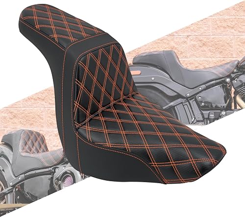 HCmotorku Driver Passenger Two-Up Seat Front Rear Cushion Fit For Harley Softail