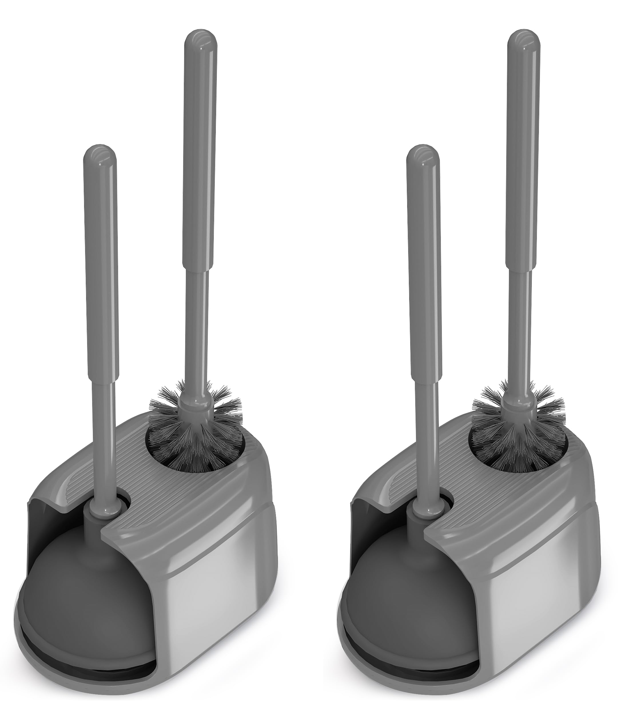Utopia Home Toilet Plunger and Brush Set with Holder for Deep Cleaning, Includes Toilet Bowl Brush and Plunger for Effective Bathroom Cleaning (Pack of 2, Grey)