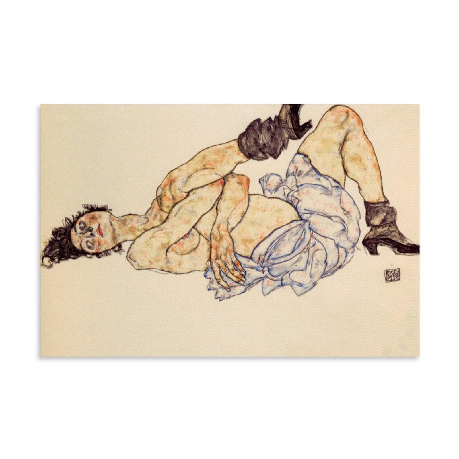 Amazon.co.jp: エゴン・シーレ(Egon Schiele) 名作 横たわる女性ヌード