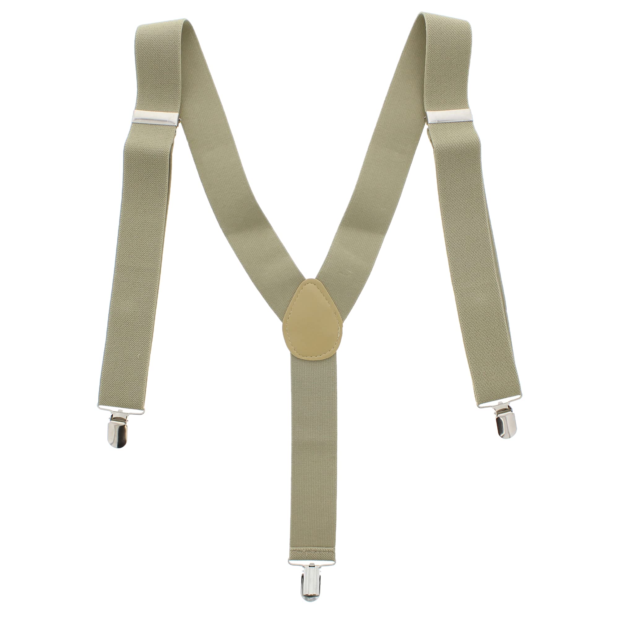 Zac's Alter Ego Men's Beige Adjustable 35Mm Width Plain Braces/Suspenders