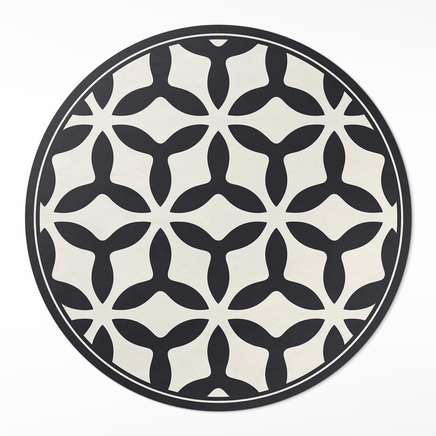Tapis vinyle de sol PVC rond ø80 cm anti-tache pour protéger le carrelage de cuisine